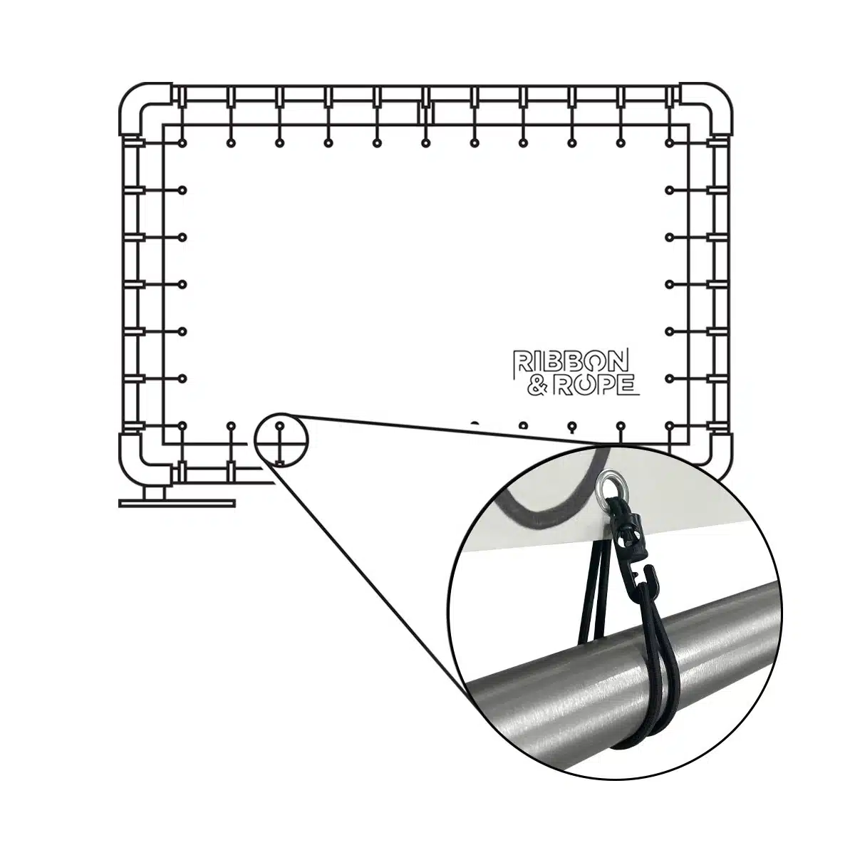 Alternative view of Bungee loop with mini plastic hook