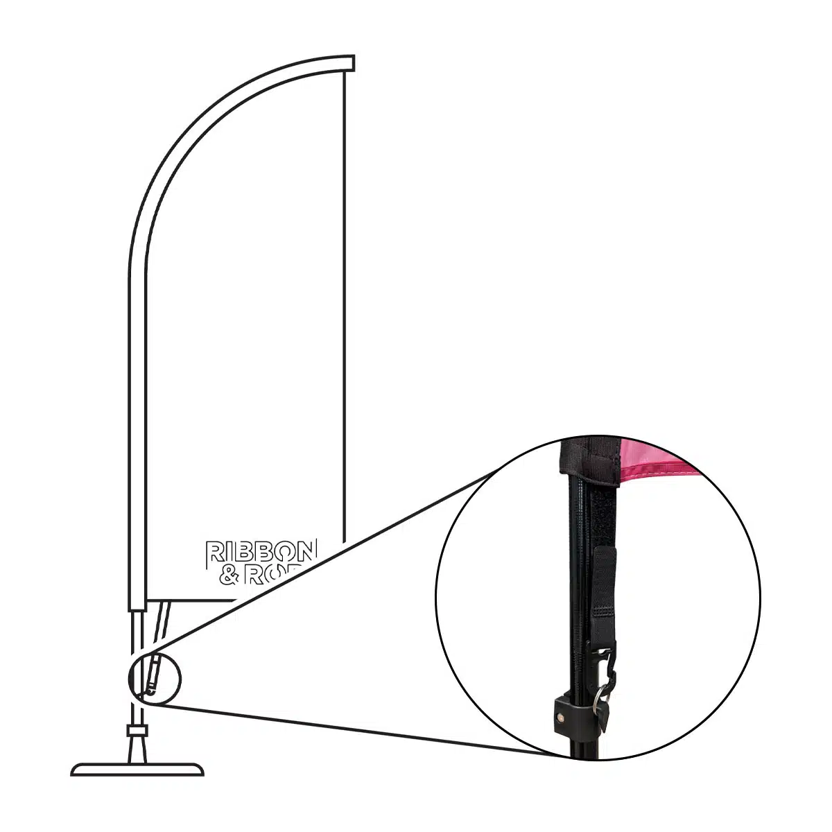 Alternative view of Beachflag attachment with hook